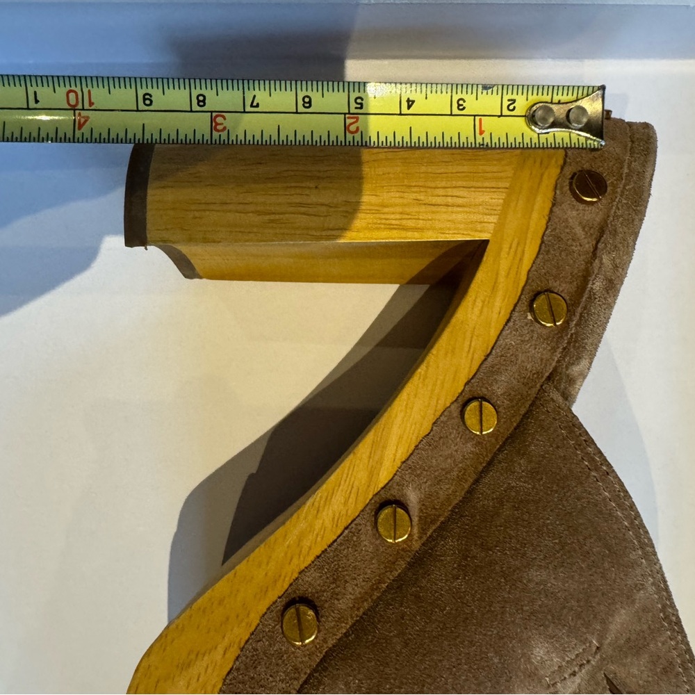 EUC Veronica Beard Giles suede studded platform clogs, color: latte, size 8 - Picture 12 of 12